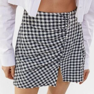 ASOS Bershka Gingham Mini Skirt Co-ord Black and White Women Sz XS